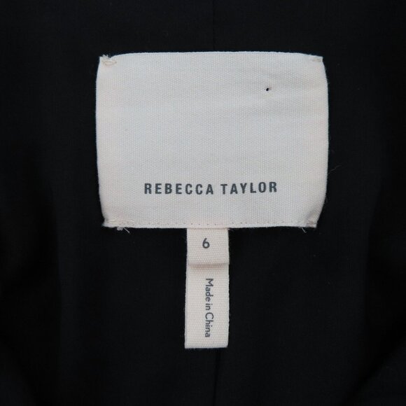 Rebecca Taylor Womens 6 Black Textured Stripe Full Zip Lightweight Jacket Blazer - Picture 5 of 9